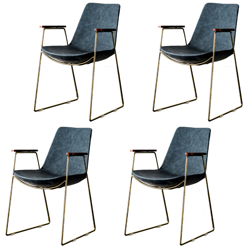 Chaises de salle à manger de style nordique, bras de cuisine, chaises latérales de salle à manger avec pieds en métal