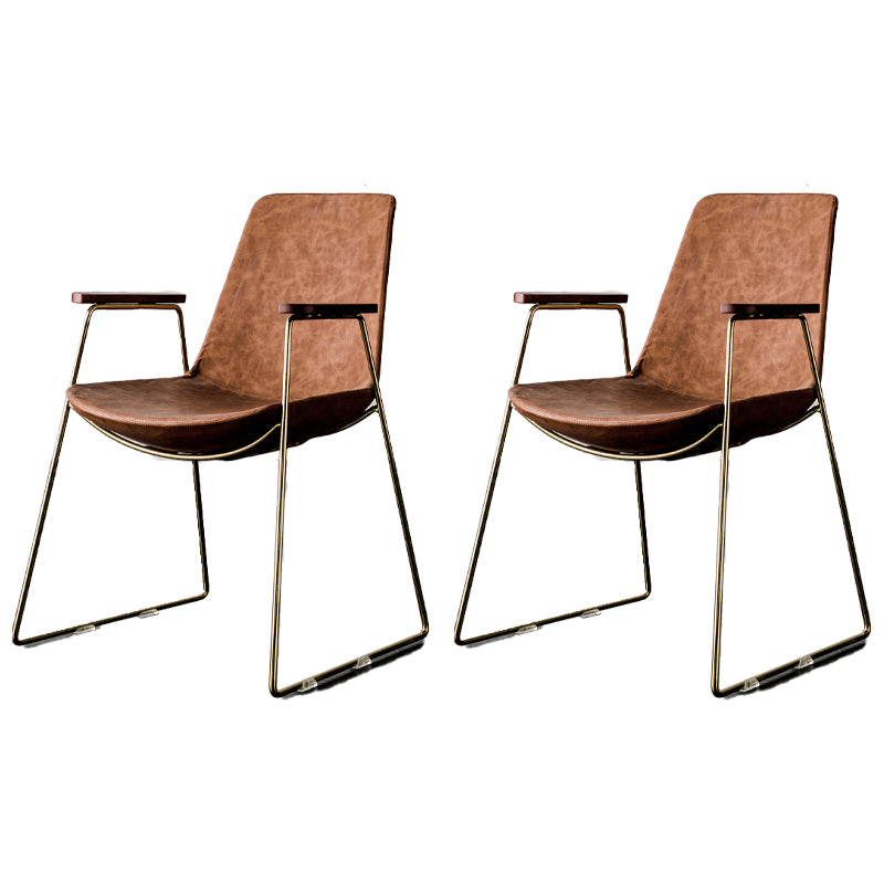 Chaises de salle à manger de style nordique, bras de cuisine, chaises latérales de salle à manger avec pieds en métal