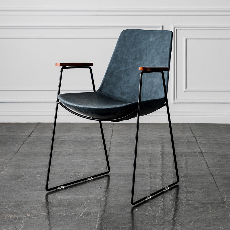 Chaises de salle à manger de style nordique, bras de cuisine, chaises latérales de salle à manger avec pieds en métal