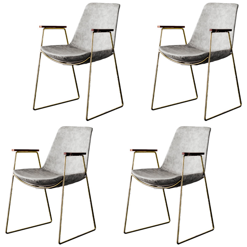 Chaises de salle à manger de style nordique, bras de cuisine, chaises latérales de salle à manger avec pieds en métal