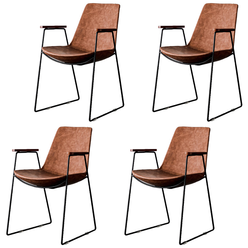 Chaises de salle à manger de style nordique, bras de cuisine, chaises latérales de salle à manger avec pieds en métal
