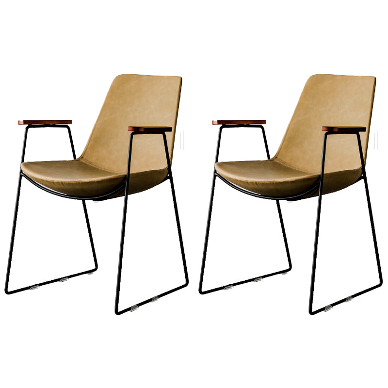 Chaises de salle à manger de style nordique, bras de cuisine, chaises latérales de salle à manger avec pieds en métal