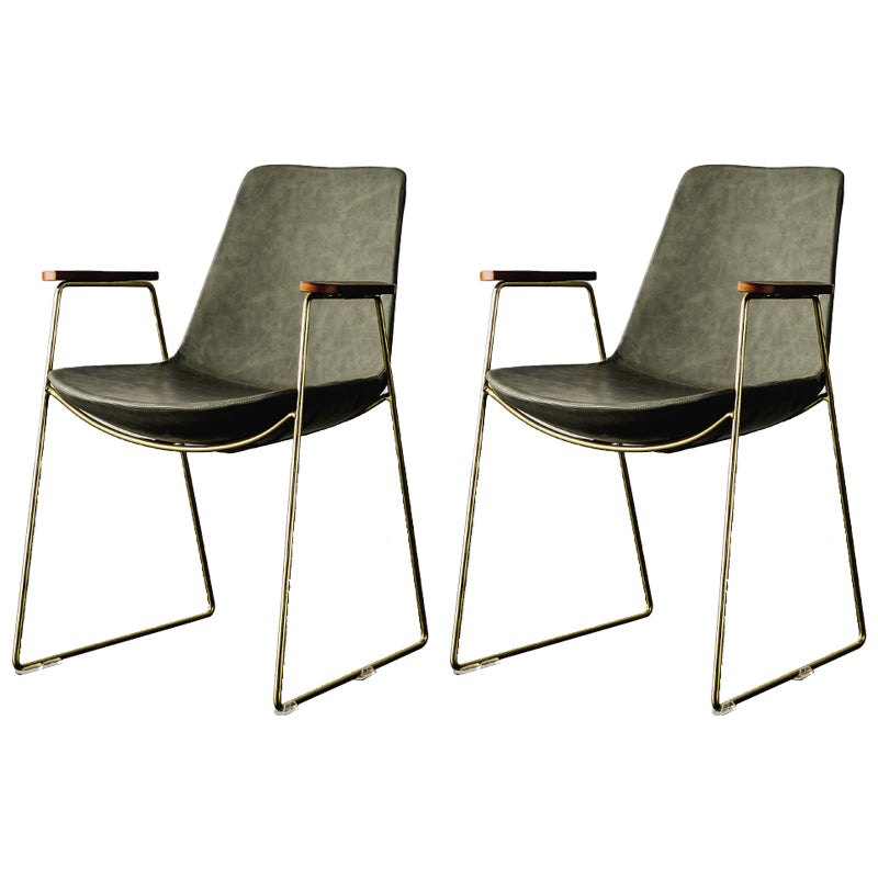 Chaises de salle à manger de style nordique, bras de cuisine, chaises latérales de salle à manger avec pieds en métal
