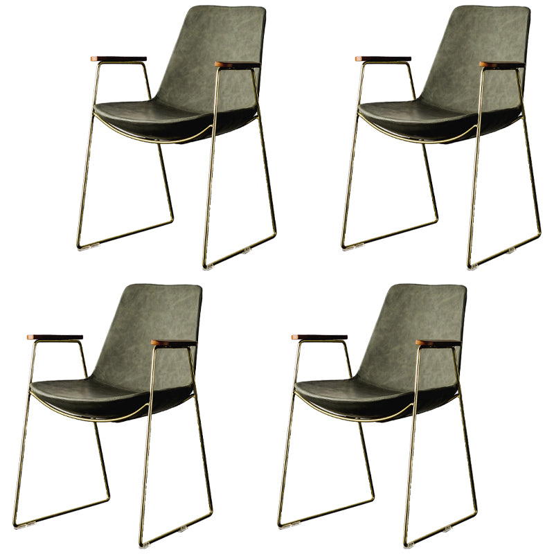 Chaises de salle à manger de style nordique, bras de cuisine, chaises latérales de salle à manger avec pieds en métal