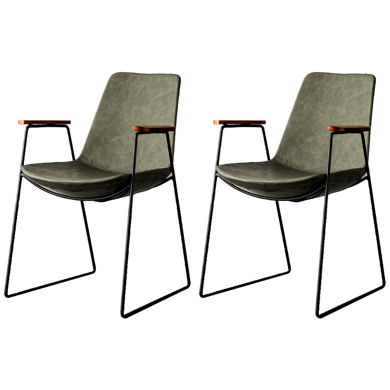 Chaises de salle à manger de style nordique, bras de cuisine, chaises latérales de salle à manger avec pieds en métal