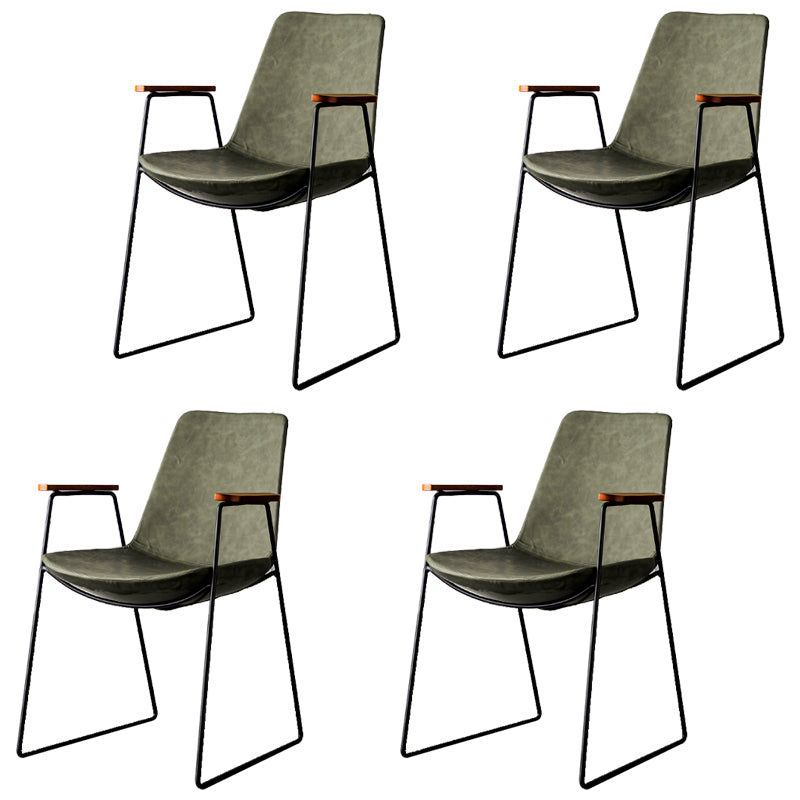 Chaises de salle à manger de style nordique, bras de cuisine, chaises latérales de salle à manger avec pieds en métal