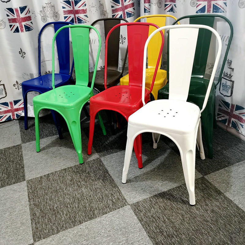 Industrial Style Kitchen Dining Chairs Metal Dining Armless Side Chairs (Set of 4)