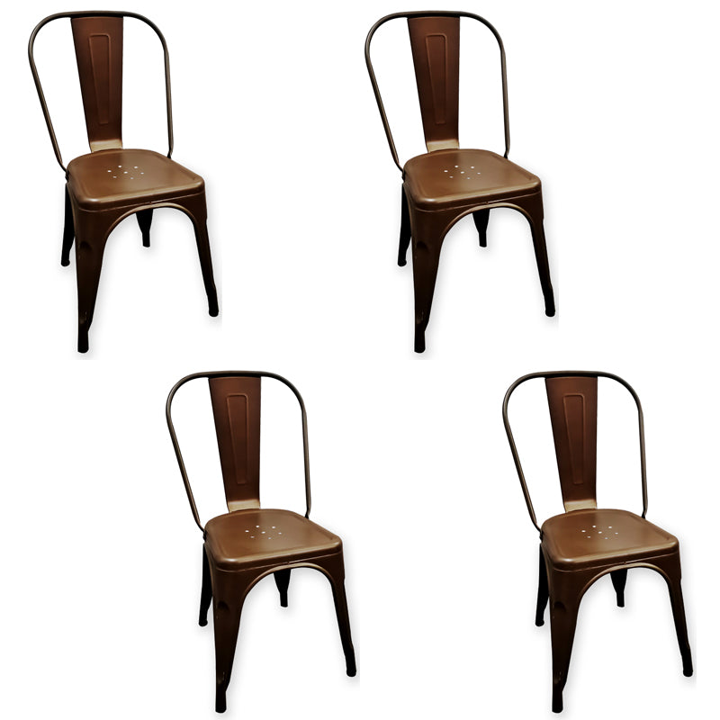Industrial Style Kitchen Dining Chairs Metal Dining Armless Side Chairs (Set of 4)