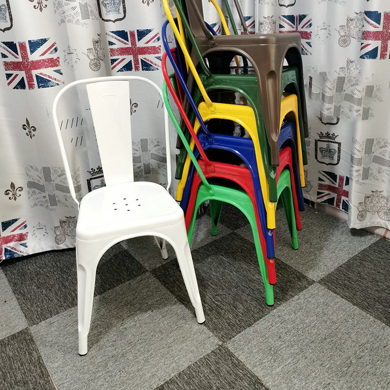 Industrial Style Kitchen Dining Chairs Metal Dining Armless Side Chairs (Set of 4)