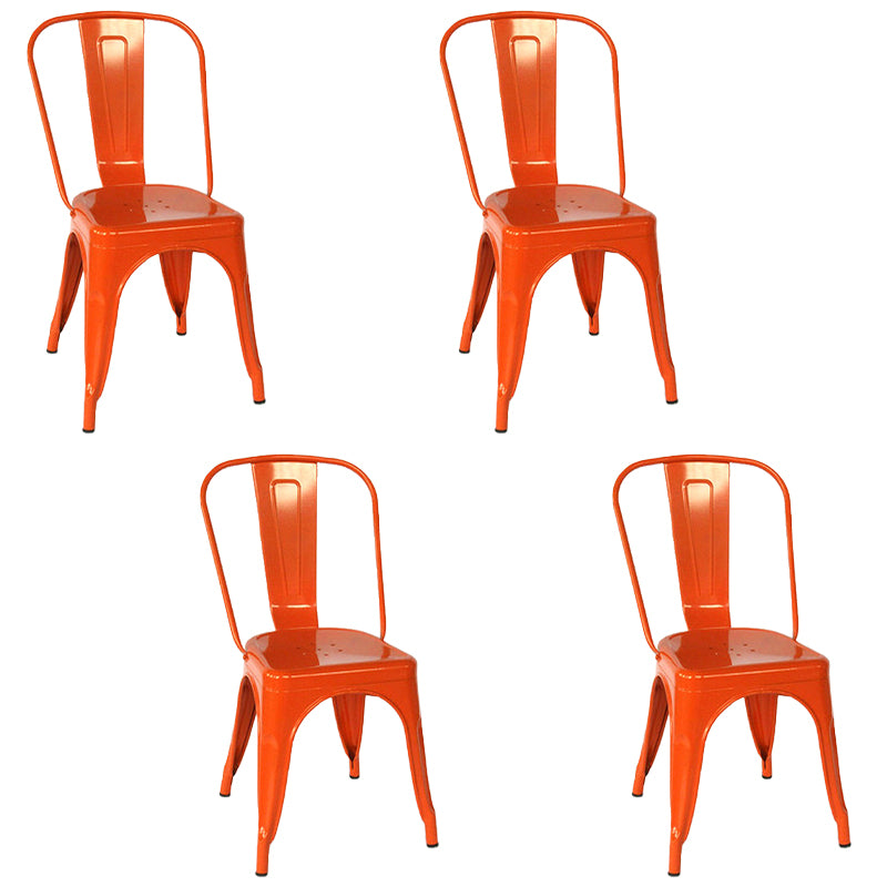 Industrial Style Kitchen Dining Chairs Metal Dining Armless Side Chairs (Set of 4)