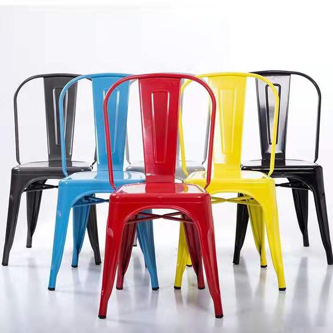 Industrial Style Kitchen Dining Chairs Metal Dining Armless Side Chairs (Set of 4)