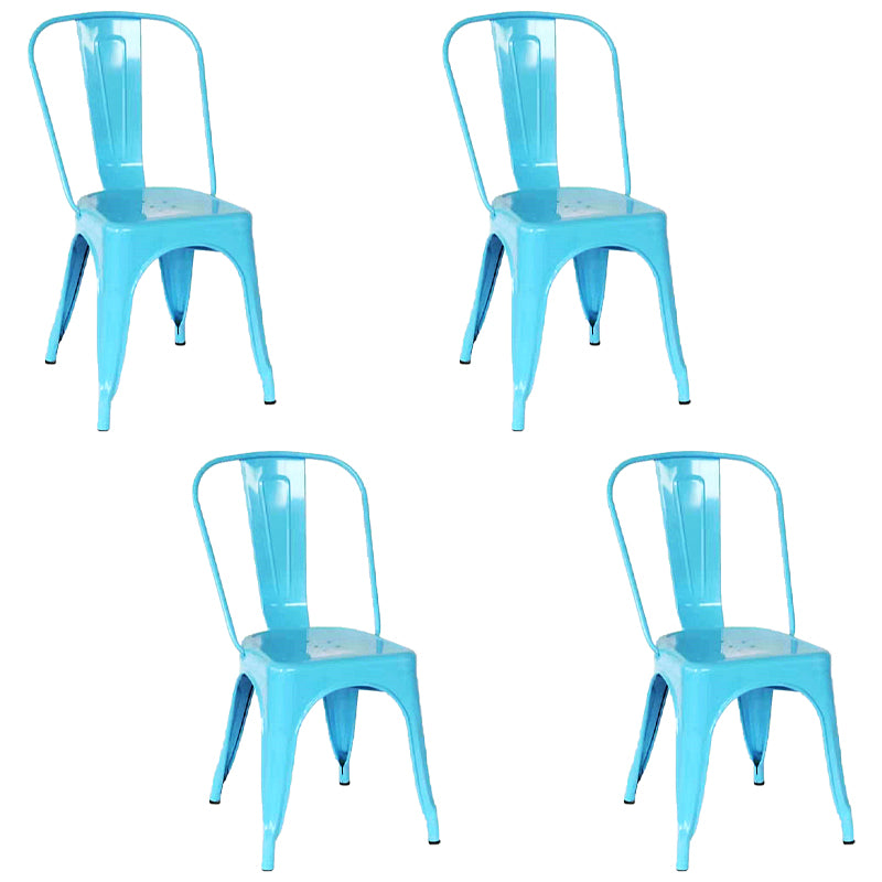 Chaises de salle à manger de cuisine de style industriel Chaises d'appoint sans accoudoirs en métal (Ensemble de 4)
