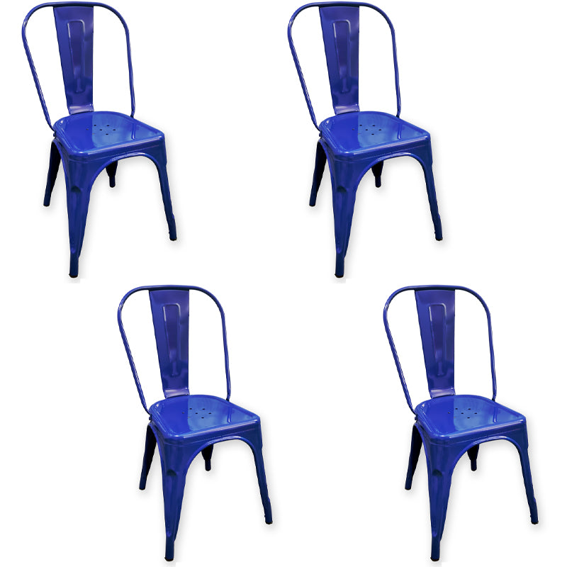 Industrial Style Kitchen Dining Chairs Metal Dining Armless Side Chairs (Set of 4)