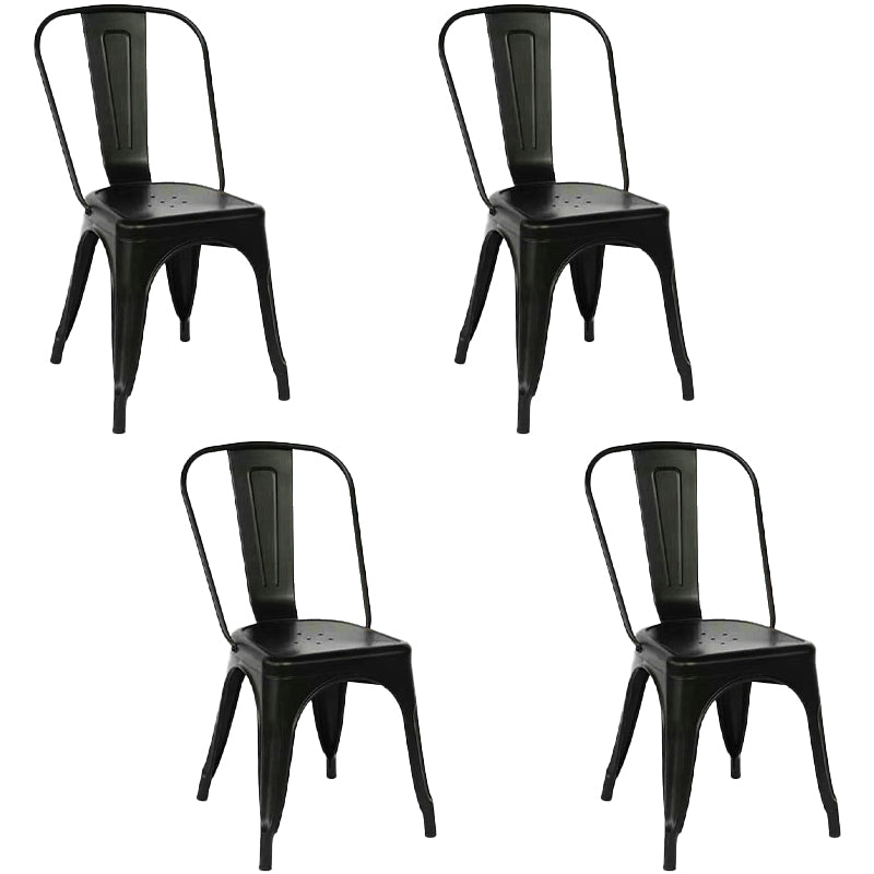 Chaises de salle à manger de cuisine de style industriel Chaises d'appoint sans accoudoirs en métal (Ensemble de 4)