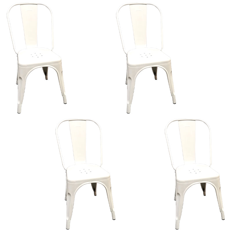 Chaises de salle à manger de cuisine de style industriel Chaises d'appoint sans accoudoirs en métal (Ensemble de 4)