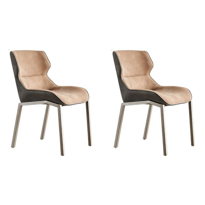 Chaise de salle à manger de style contemporain Chaise d'appoint à accoudoirs à oreilles en métal pour cuisine (Ensemble de 2)
