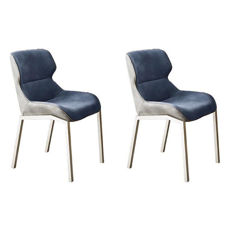Chaise de salle à manger de style contemporain Chaise d'appoint à accoudoirs à oreilles en métal pour cuisine (Ensemble de 2)