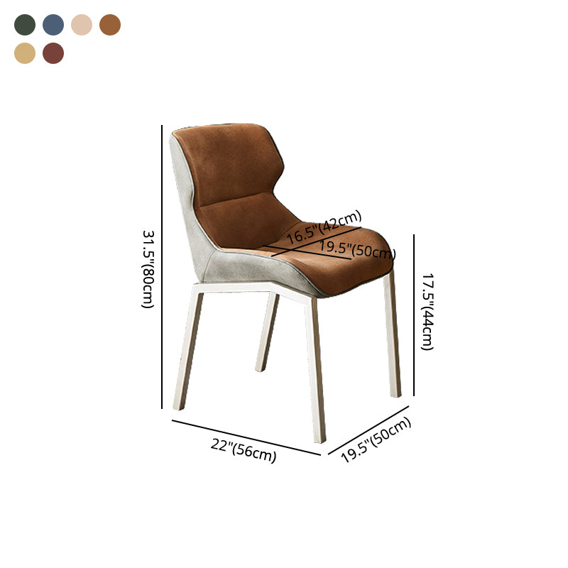 Silla de comedor de estilo moderno, silla auxiliar con brazo de comedor y respaldo de metal para cocina (juego de 2)