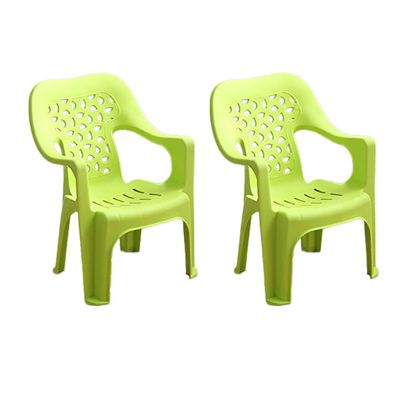 Fauteuils de salle à manger empilables de Style minimaliste, chaise latérale de salle à manger à dossier ouvert en plastique pour usage domestique