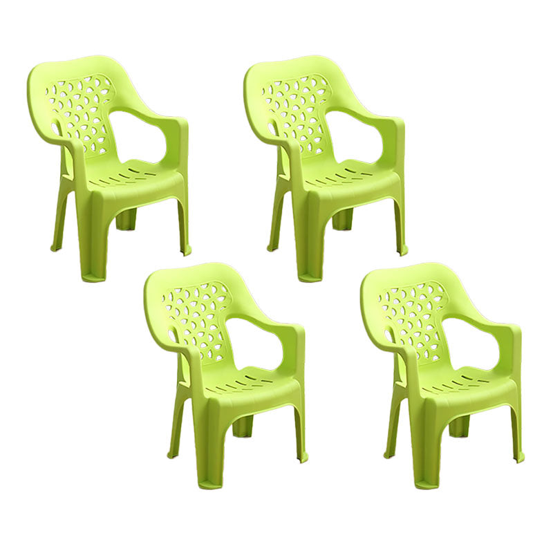 Minimalist Style Stacking Dining Arm Chairs Plastic Open Back Dining Side Chair for Home Use