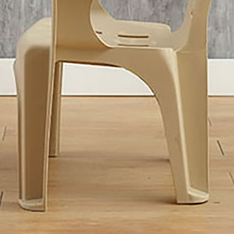 Minimalist Style Stacking Dining Arm Chairs Plastic Open Back Dining Side Chair for Home Use