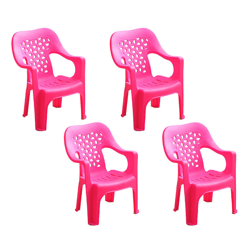 Minimalist Style Stacking Dining Arm Chairs Plastic Open Back Dining Side Chair for Home Use