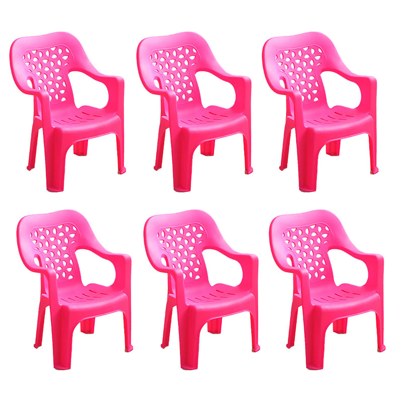 Minimalist Style Stacking Dining Arm Chairs Plastic Open Back Dining Side Chair for Home Use