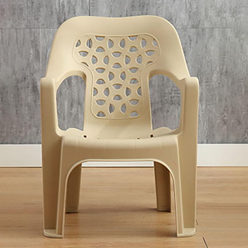 Minimalist Style Stacking Dining Arm Chairs Plastic Open Back Dining Side Chair for Home Use
