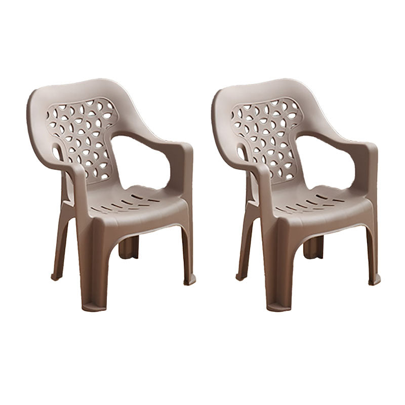 Fauteuils de salle à manger empilables de Style minimaliste, chaise latérale de salle à manger à dossier ouvert en plastique pour usage domestique