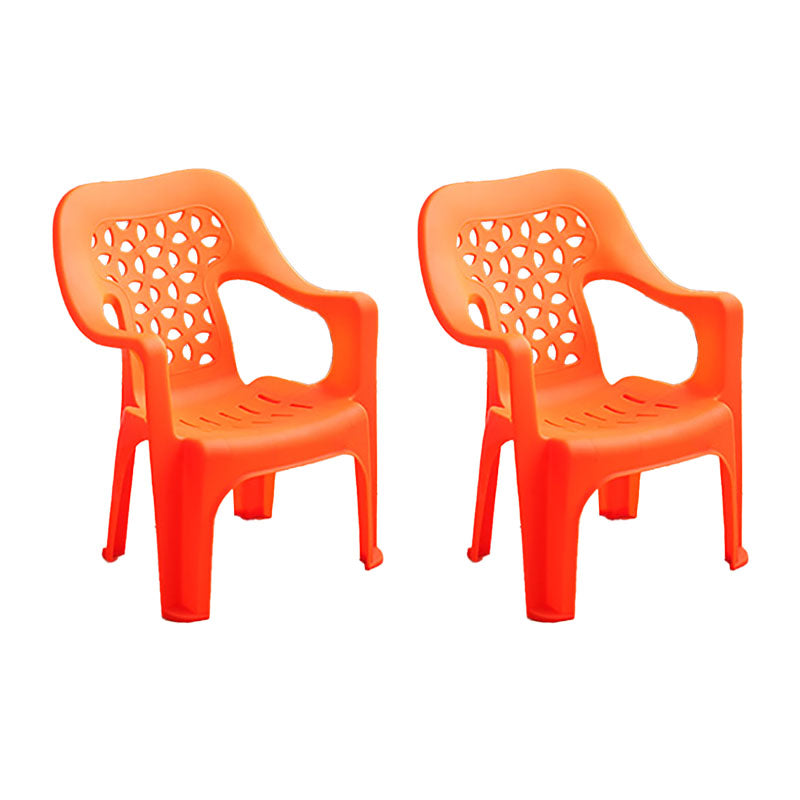 Minimalist Style Stacking Dining Arm Chairs Plastic Open Back Dining Side Chair for Home Use