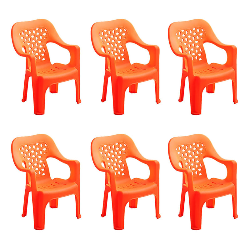 Minimalist Style Stacking Dining Arm Chairs Plastic Open Back Dining Side Chair for Home Use
