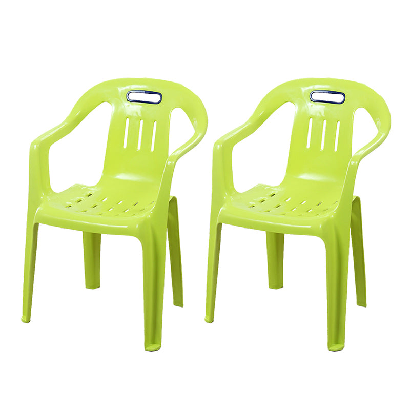 Sillas de comedor apilables de estilo minimalista, respaldo de listón de plástico, silla lateral para el hogar