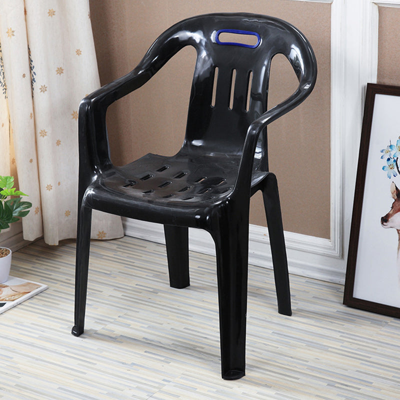 Fauteuils de salle à manger empilables de Style minimaliste, chaise latérale de salle à manger à dossier à lattes en plastique pour la maison