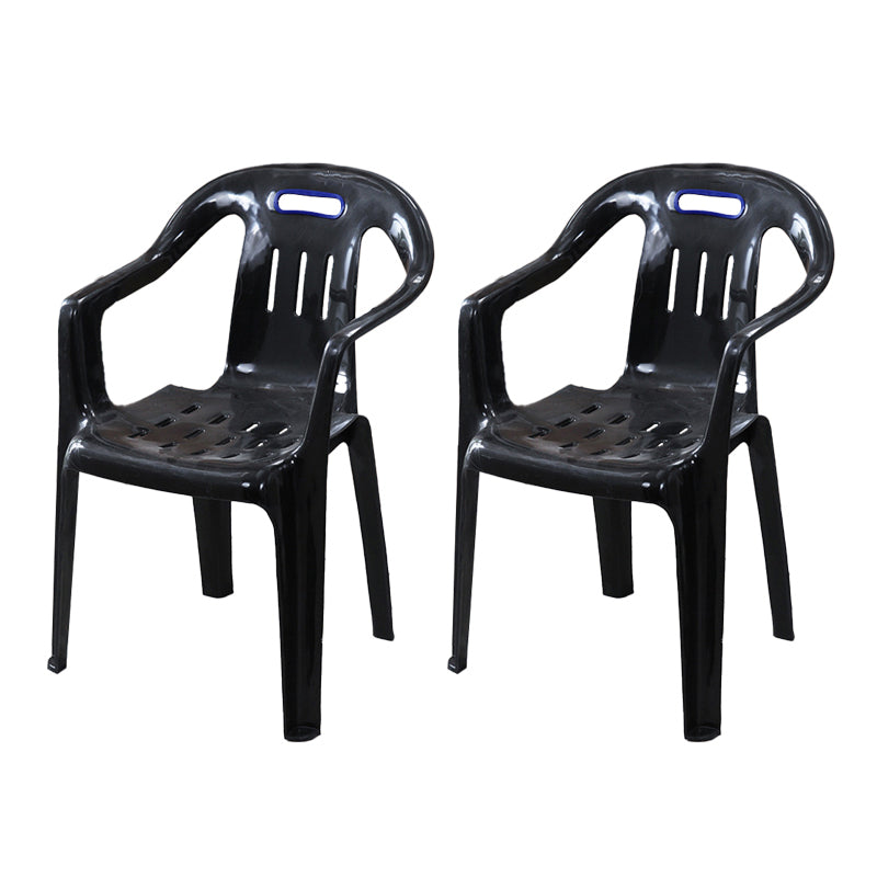 Sillas de comedor apilables de estilo minimalista, respaldo de listón de plástico, silla lateral para el hogar