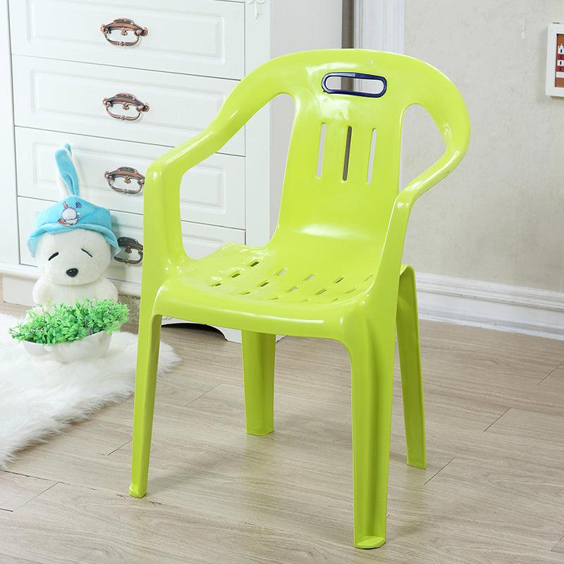 Sillas de comedor apilables de estilo minimalista, respaldo de listón de plástico, silla lateral para el hogar