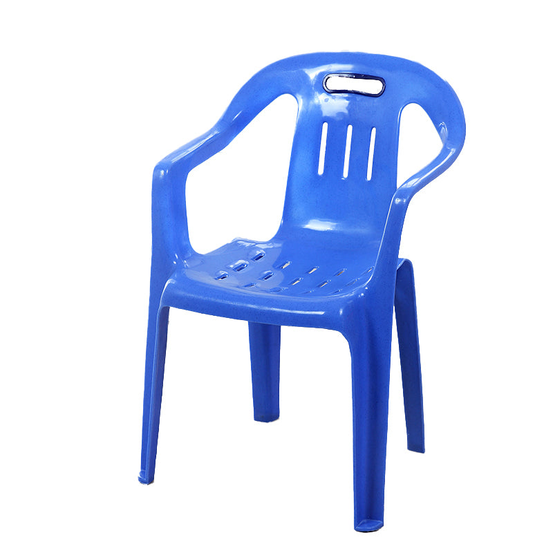 Sillas de comedor apilables de estilo minimalista, respaldo de listón de plástico, silla lateral para el hogar