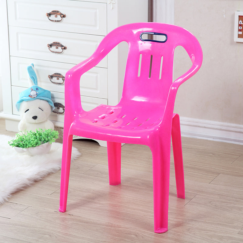 Sillas de comedor apilables de estilo minimalista, respaldo de listón de plástico, silla lateral para el hogar