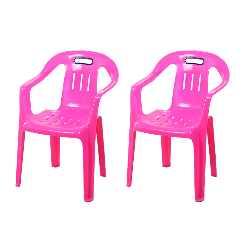 Sillas de comedor apilables de estilo minimalista, respaldo de listón de plástico, silla lateral para el hogar