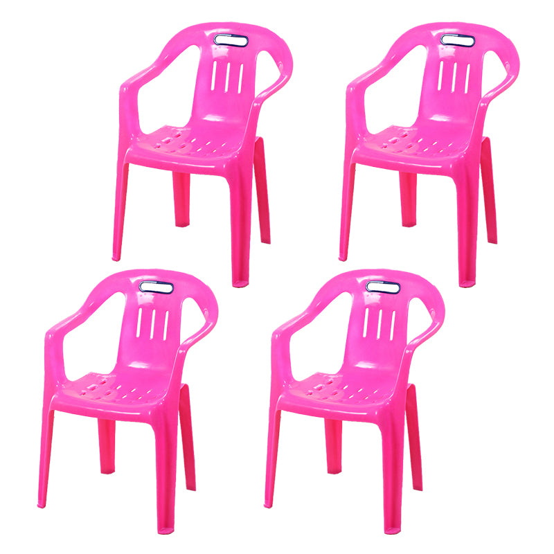 Sillas de comedor apilables de estilo minimalista, respaldo de listón de plástico, silla lateral para el hogar