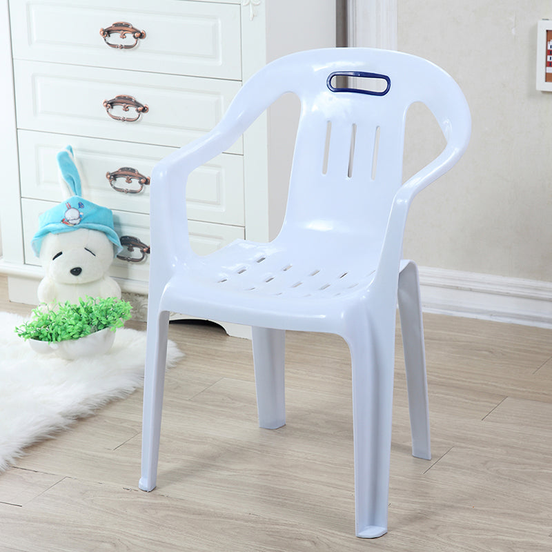 Fauteuils de salle à manger empilables de Style minimaliste, chaise latérale de salle à manger à dossier à lattes en plastique pour la maison
