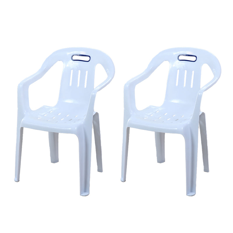 Sillas de comedor apilables de estilo minimalista, respaldo de listón de plástico, silla lateral para el hogar