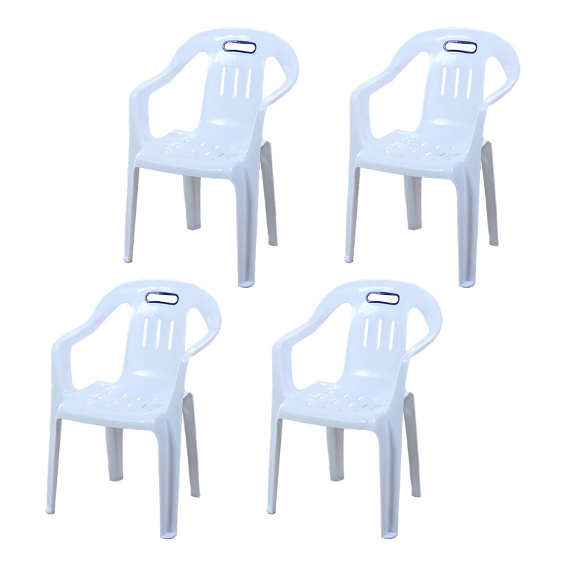 Sillas de comedor apilables de estilo minimalista, respaldo de listón de plástico, silla lateral para el hogar