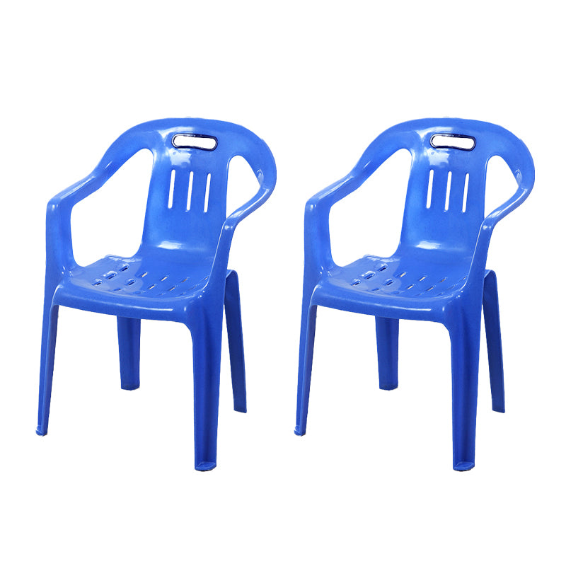 Sillas de comedor apilables de estilo minimalista, respaldo de listón de plástico, silla lateral para el hogar