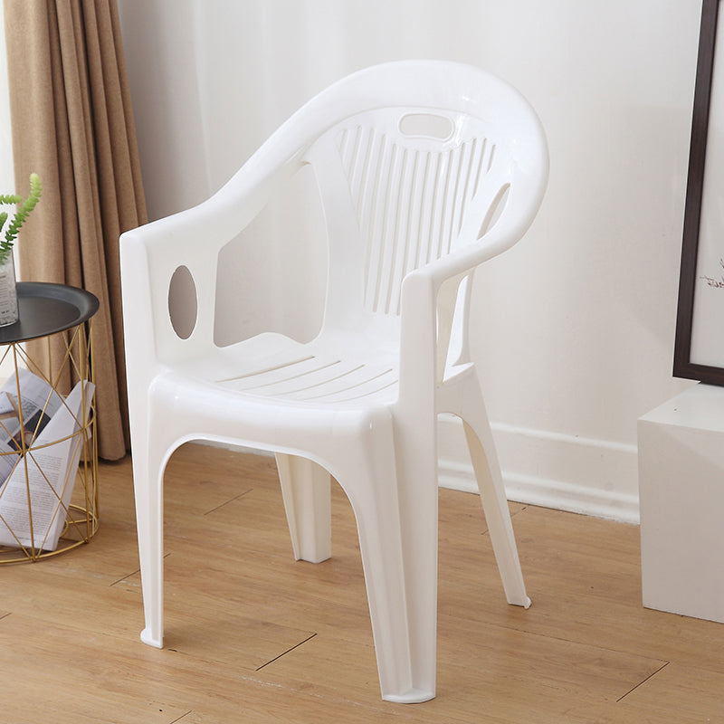 Chaises de salle à manger à dossier à lattes empilables contemporaines, chaise latérale de salle à manger en plastique pour usage domestique