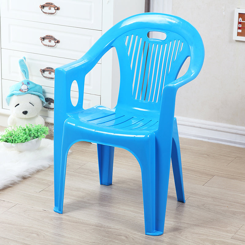 Chaises de salle à manger à dossier à lattes empilables contemporaines, chaise latérale de salle à manger en plastique pour usage domestique
