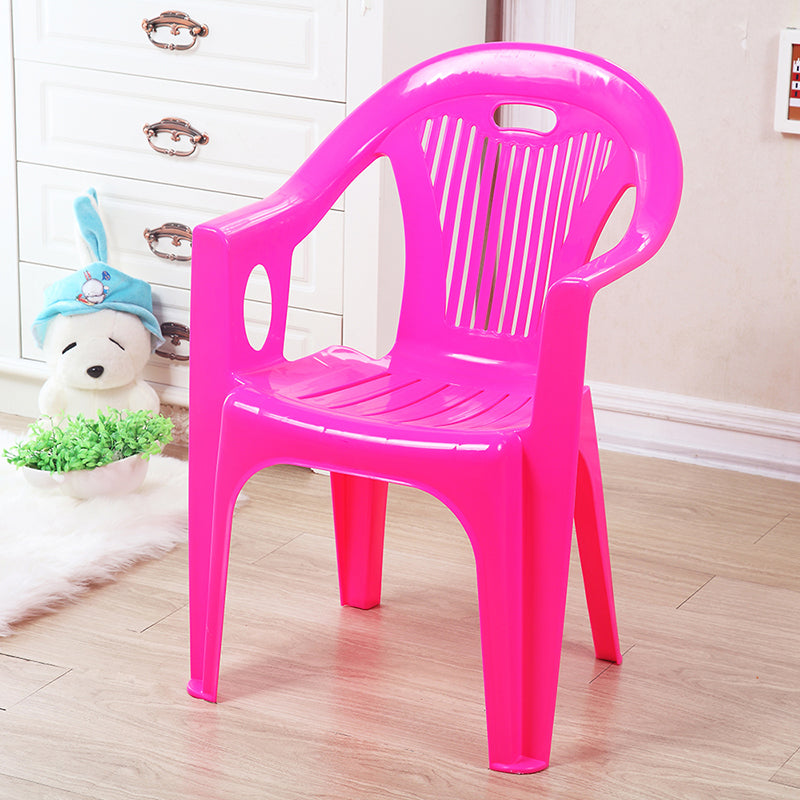 Chaises de salle à manger à dossier à lattes empilables contemporaines, chaise latérale de salle à manger en plastique pour usage domestique