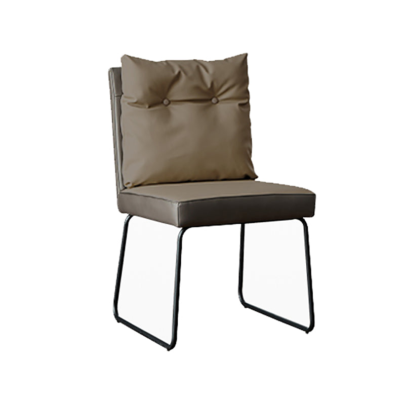 Cuir de luxe de style minimaliste dinant des chaises tapissées par dos solide de chaises