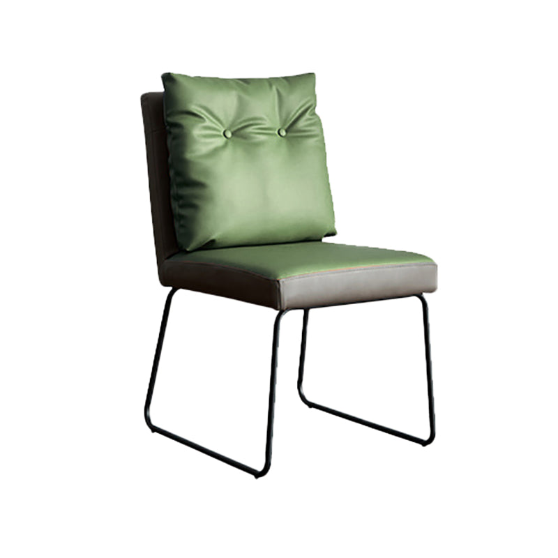 Cuir de luxe de style minimaliste dinant des chaises tapissées par dos solide de chaises