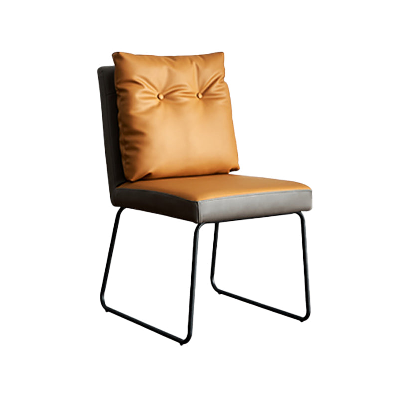 Cuir de luxe de style minimaliste dinant des chaises tapissées par dos solide de chaises