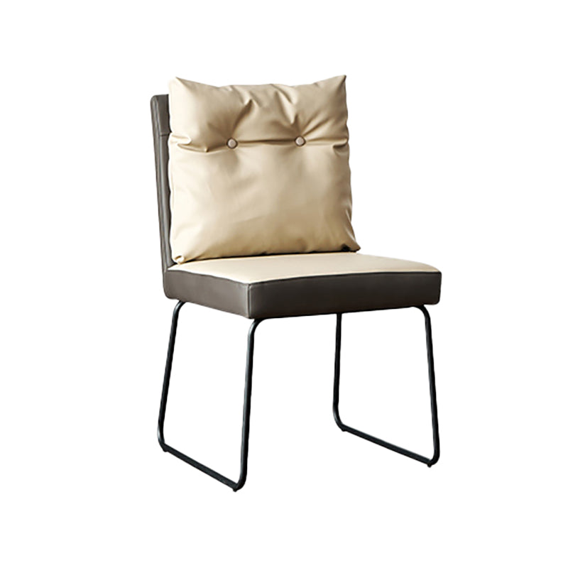 Cuir de luxe de style minimaliste dinant des chaises tapissées par dos solide de chaises